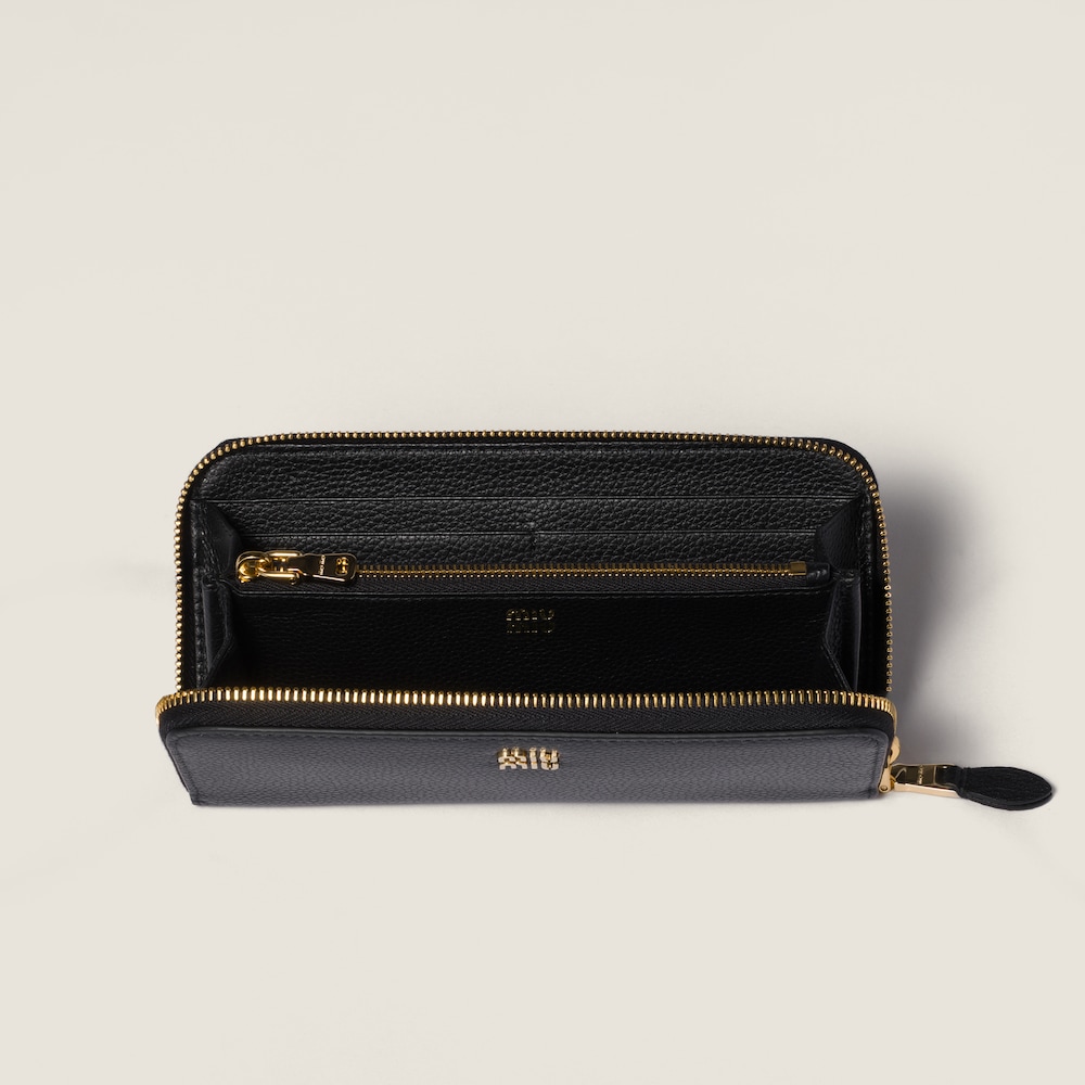 Miu Miu Large leather wallet Black