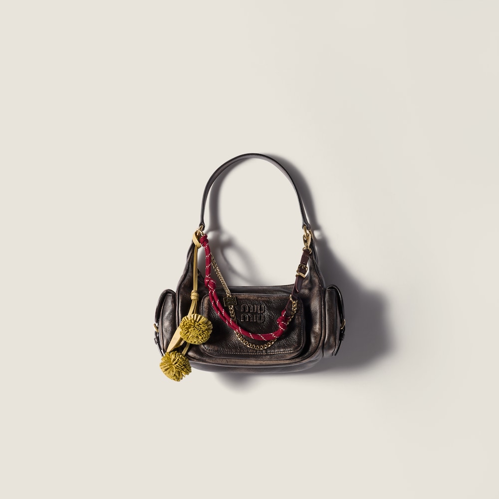 Miu Miu Pocket nappa leather bag Coffee