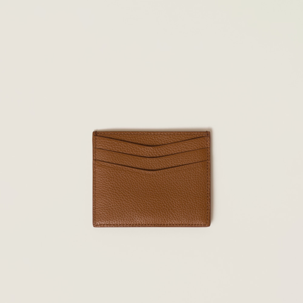 Miu Miu Leather card holder Cognac