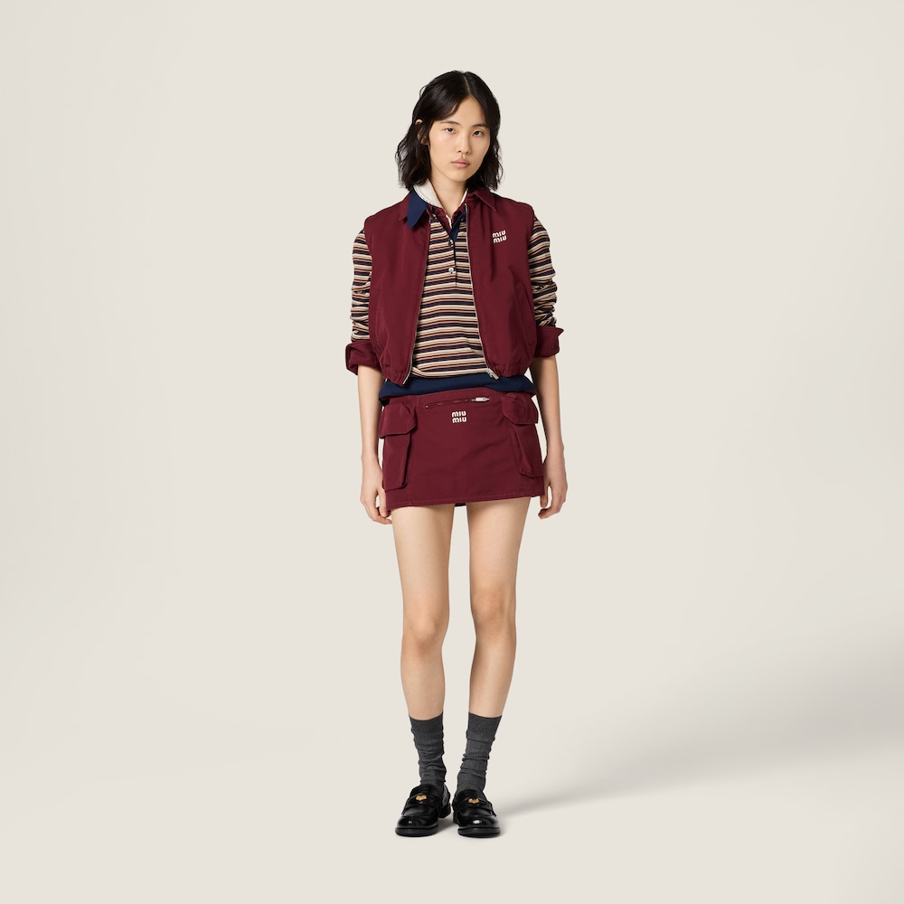 Miu Miu Washed poplin vest Amaranth Red / Maize Yellow