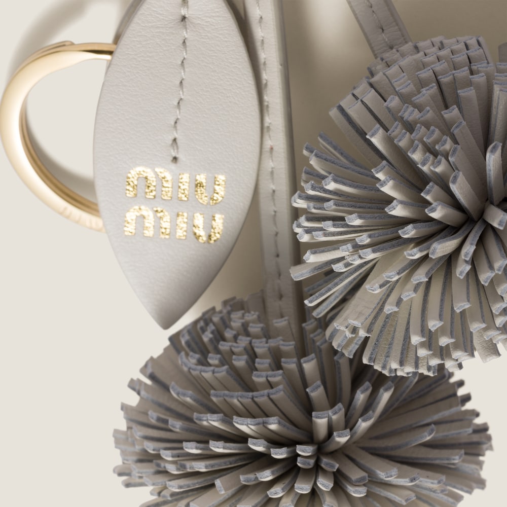 Miu Miu Trick leather keyring - White