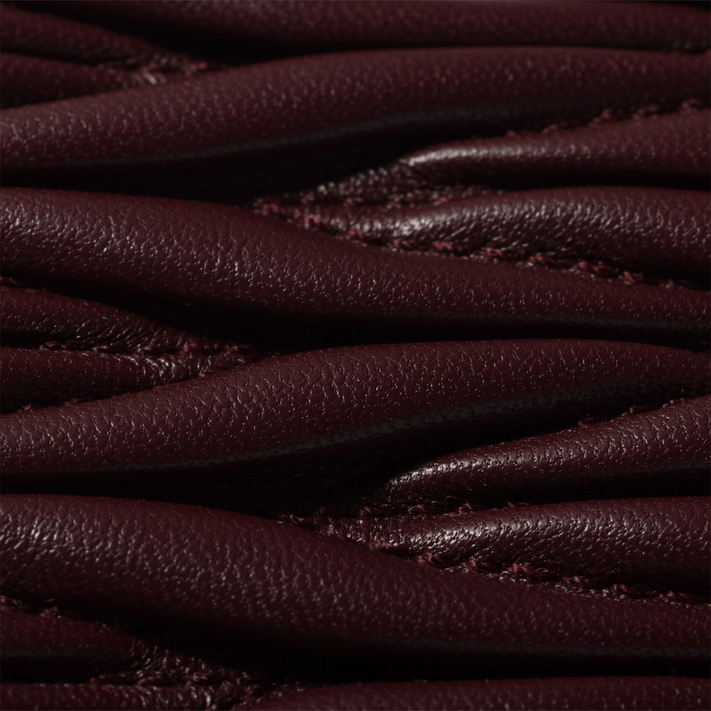 Miu Miu Matelassé nappa leather badge holder Burgundy