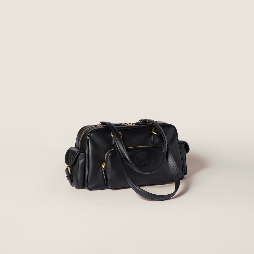 Miu Miu Pocket nappa leather top-handle bag Black