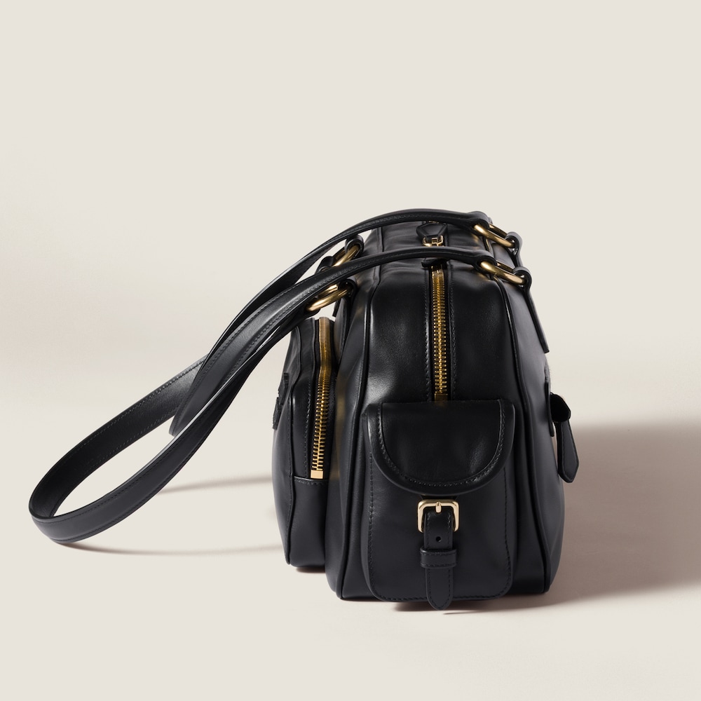 Miu Miu Pocket nappa leather top-handle bag Black