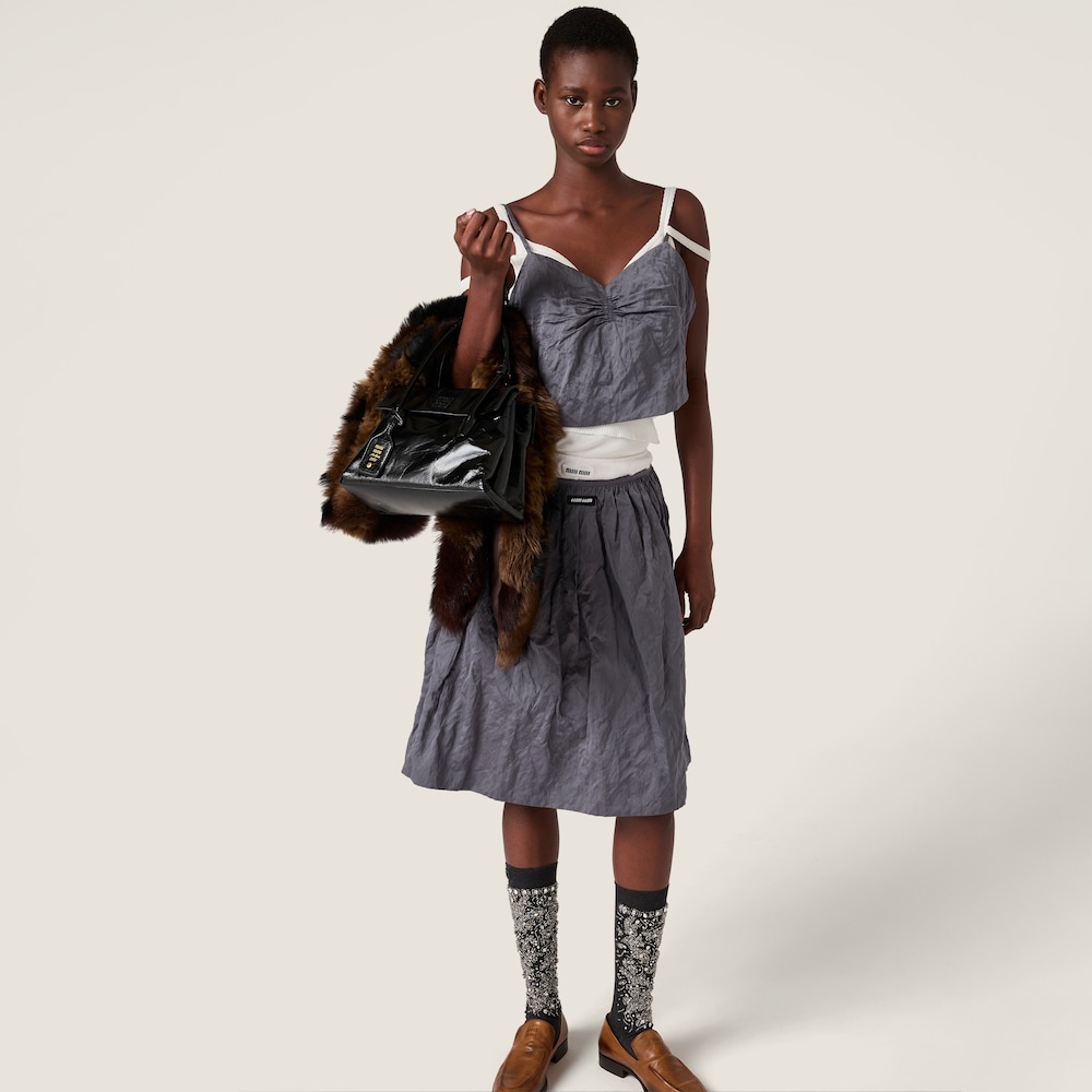 Miu Miu Duchesse top Iron Gray