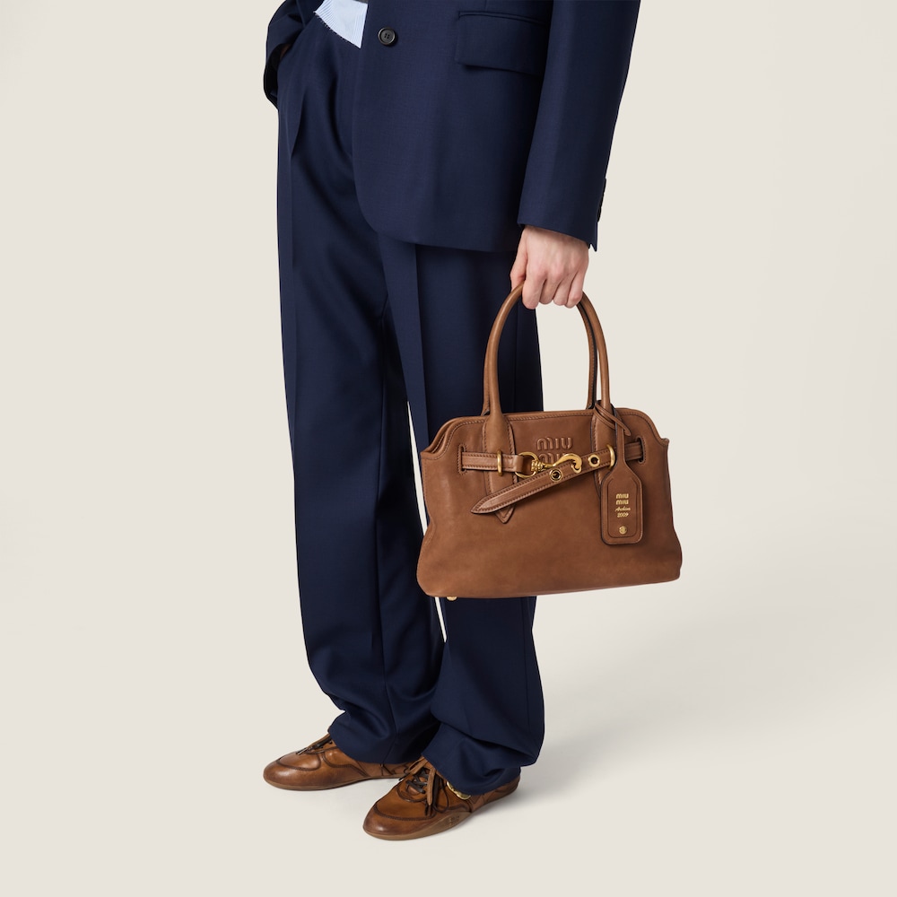 Miu Miu Aventure nappa leather bag Oak