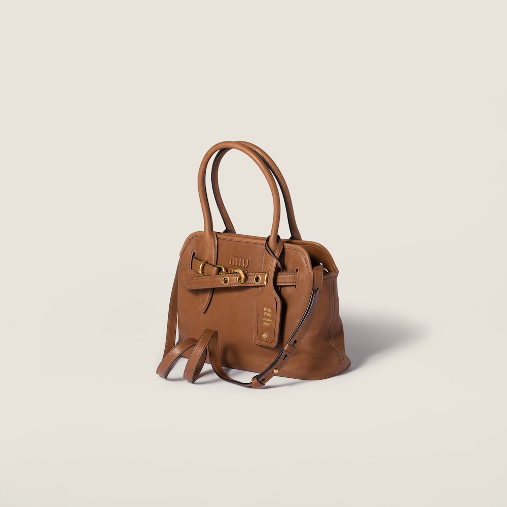 Miu Miu Aventure nappa leather bag Oak