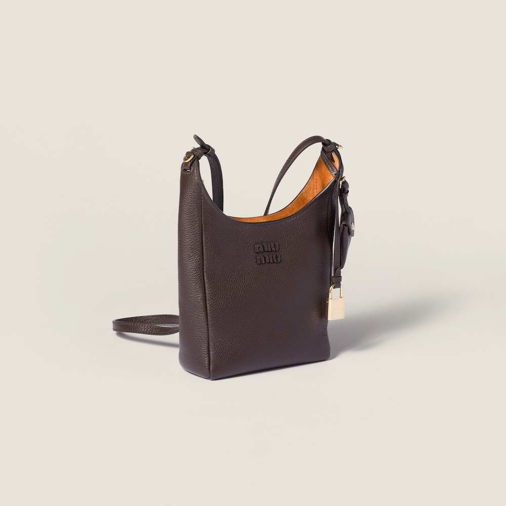 Miu Miu Leather bucket bag Dark Brown / Papaya