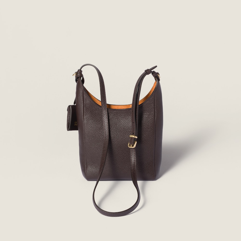 Miu Miu Leather bucket bag Dark Brown / Papaya