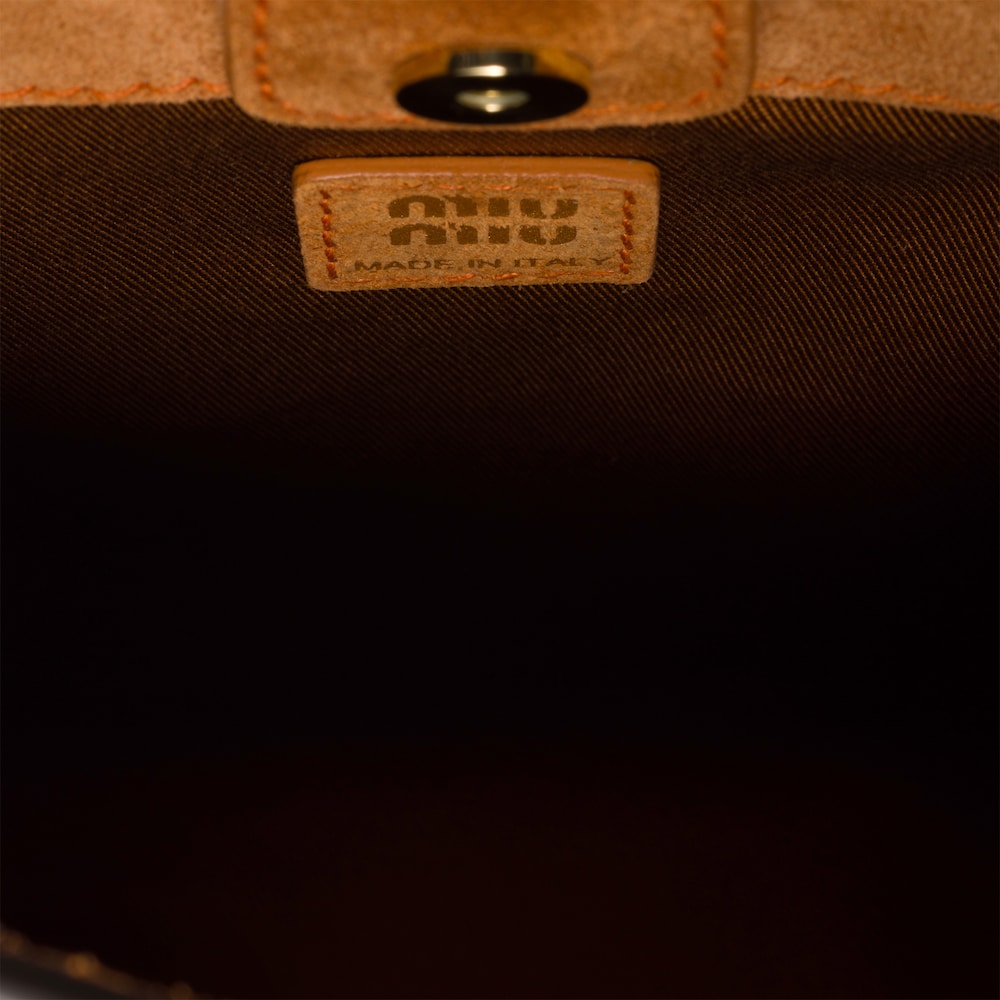 Miu Miu Leather bucket bag Dark Brown / Papaya