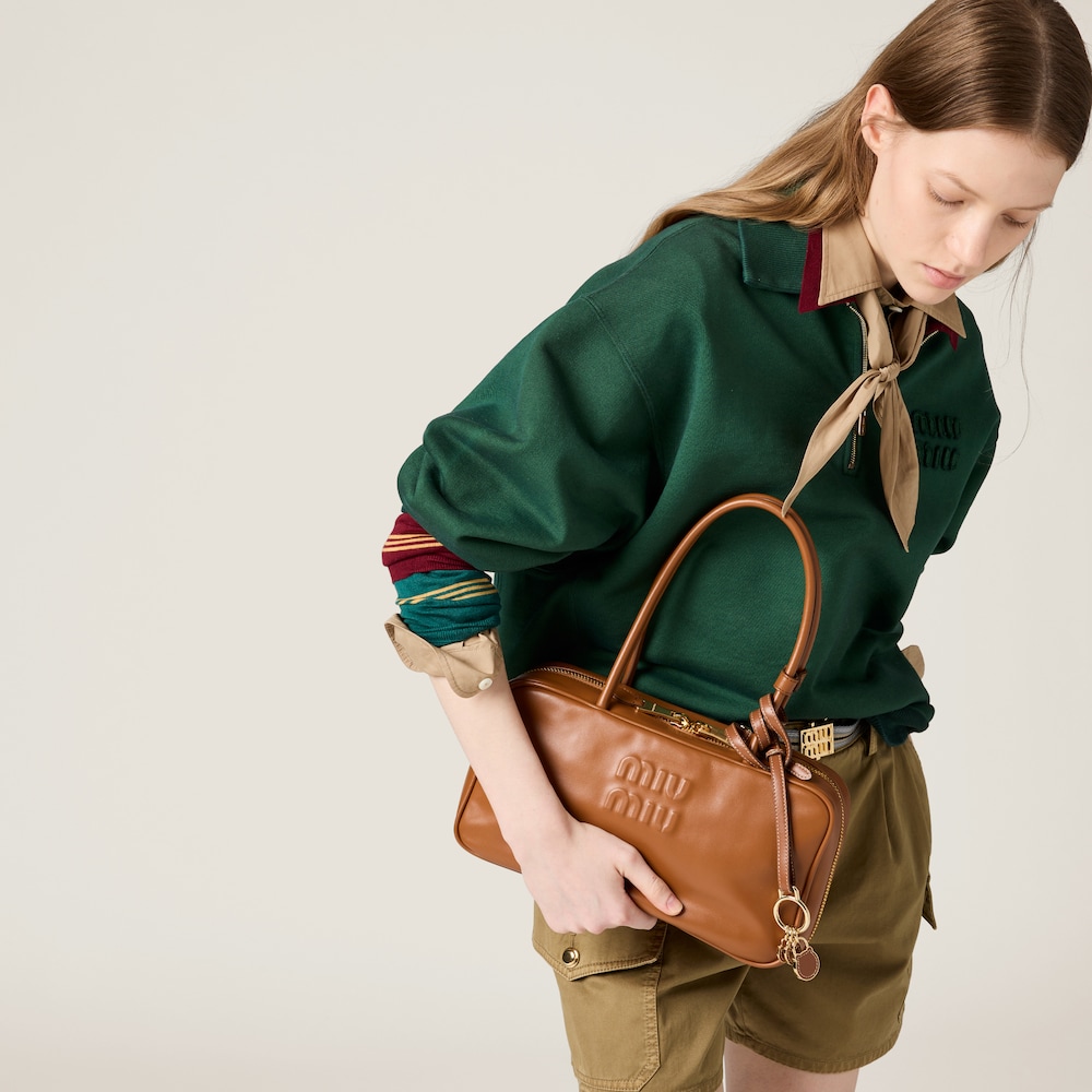 Miu Miu Beau leather top-handle bag Cognac