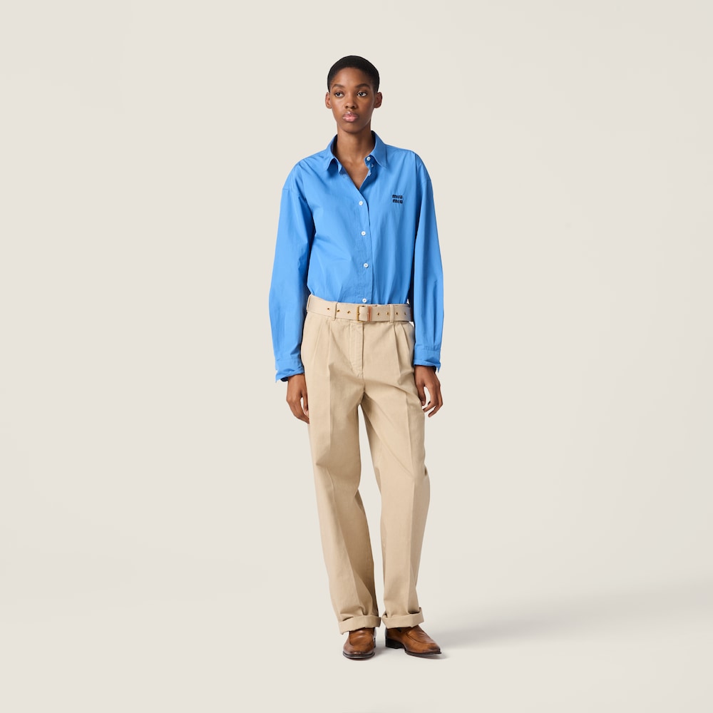 Miu Miu Old gabardine pants Beige