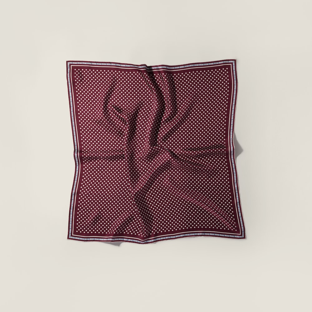 Miu Miu Printed silk scarf - Amaranth Red/Cornflower
