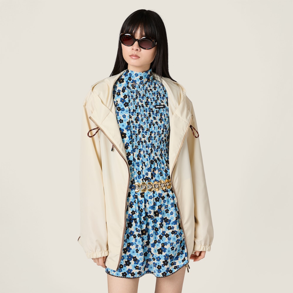 Miu Miu Technical fabric blouson jacket Vanilla