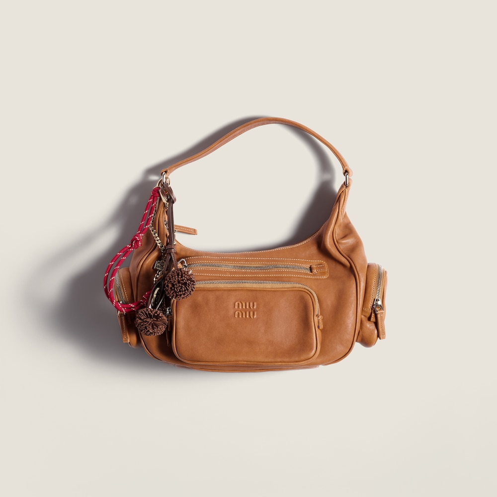 Miu Miu Pocket nappa leather bag Caramel