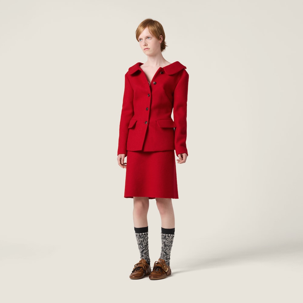 Miu Miu Mohair skirt Red