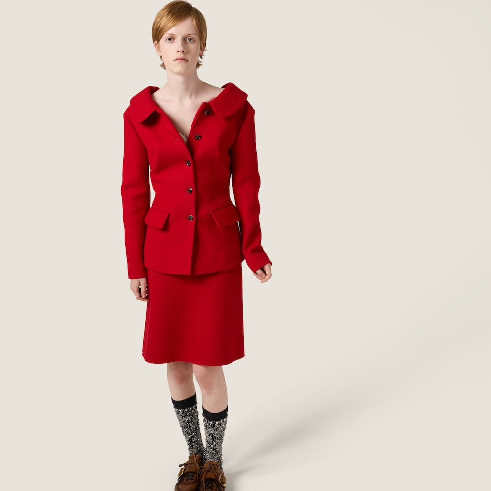 Miu Miu Mohair skirt Red