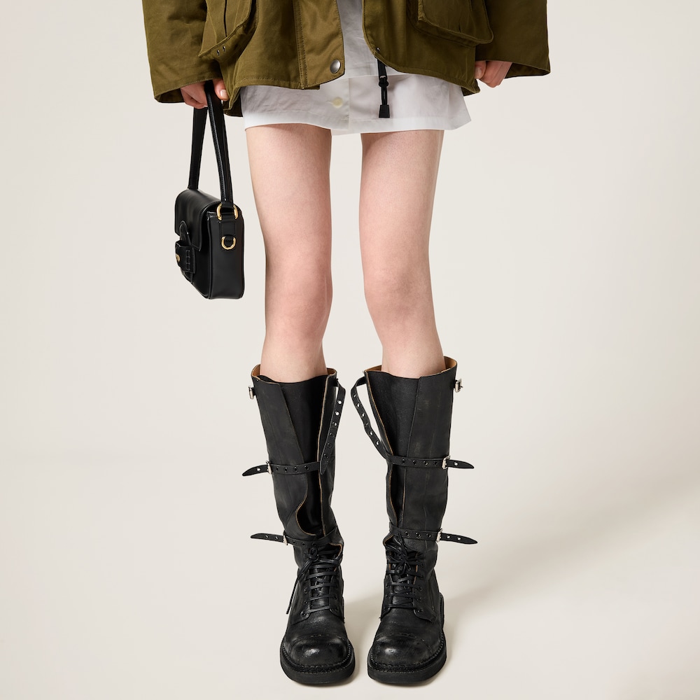 Miu Miu Leather boots Black