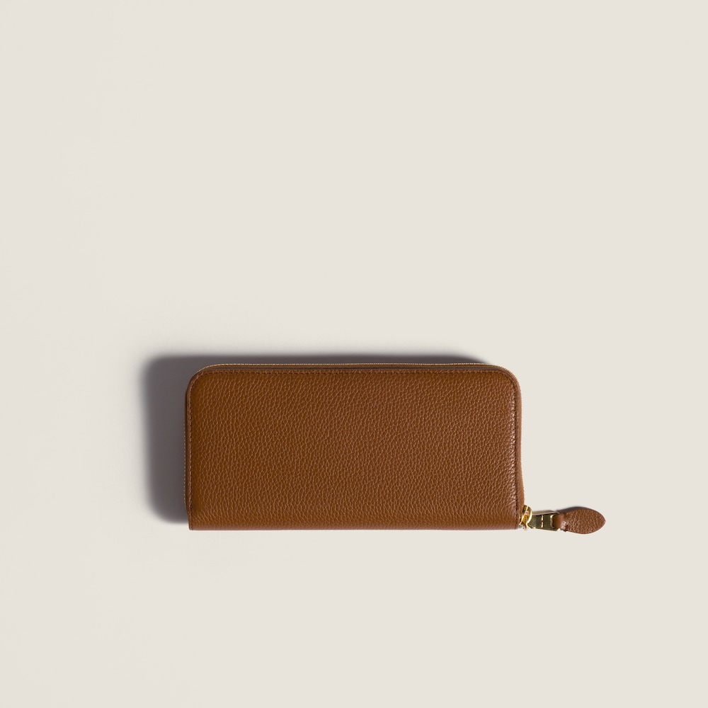 Miu Miu Large leather wallet Cognac