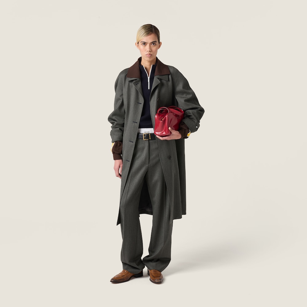 Miu Miu Cover fabric trousers Slate Gray