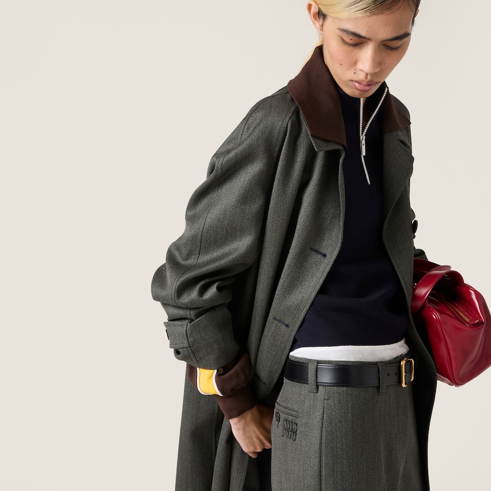 Miu Miu Cover fabric trousers Slate Gray