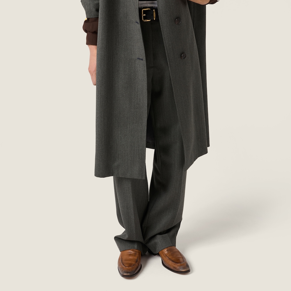 Miu Miu Cover fabric trousers Slate Gray