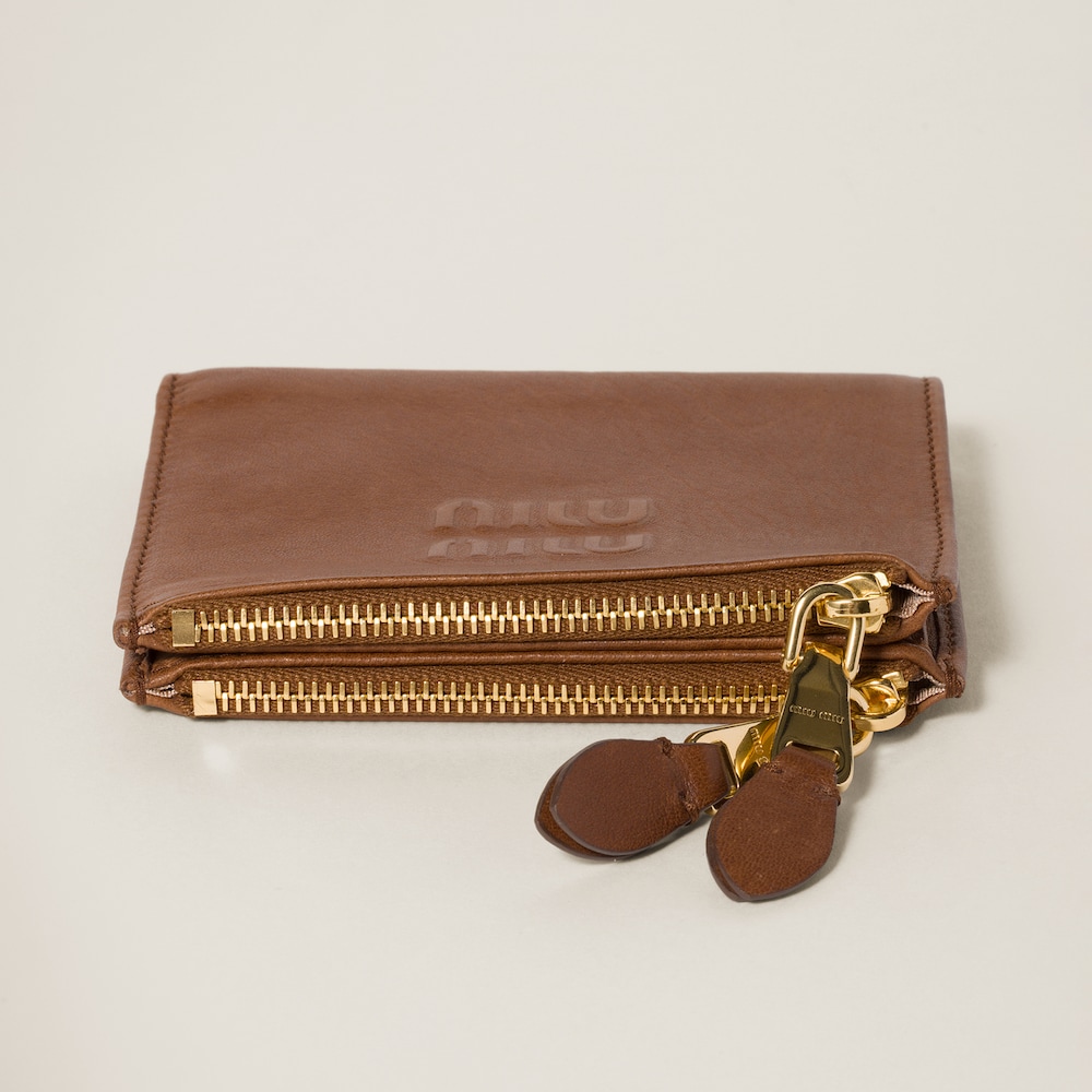 Miu Miu Small nappa leather wallet Oak
