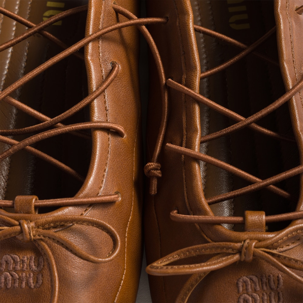 Miu Miu Nappa leather ballerinas Oak