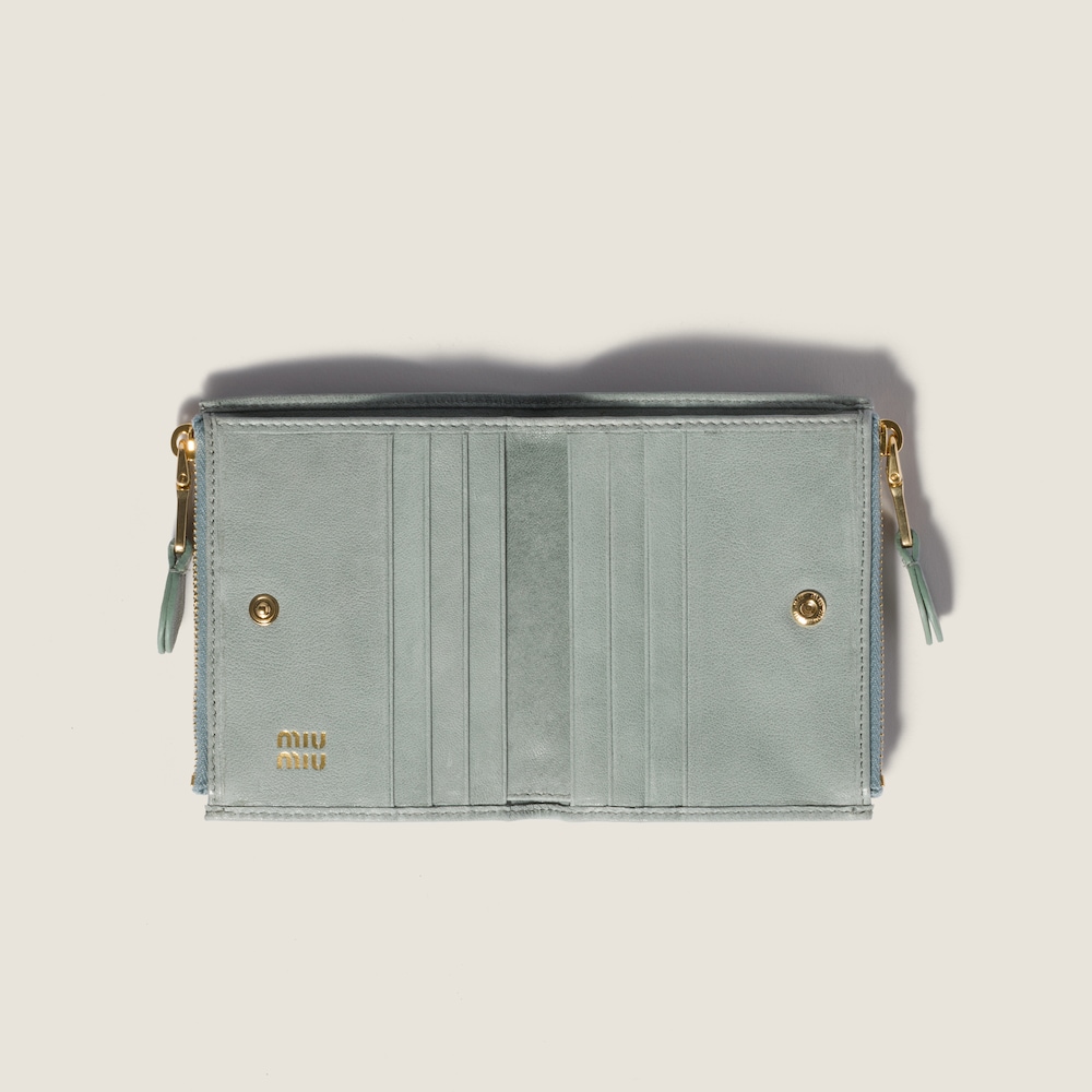 Miu Miu Small nappa leather wallet Powder Blue