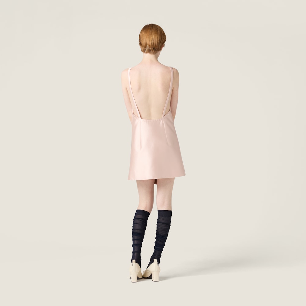 Miu Miu Silk and wool mini-dress Alabaster Pink