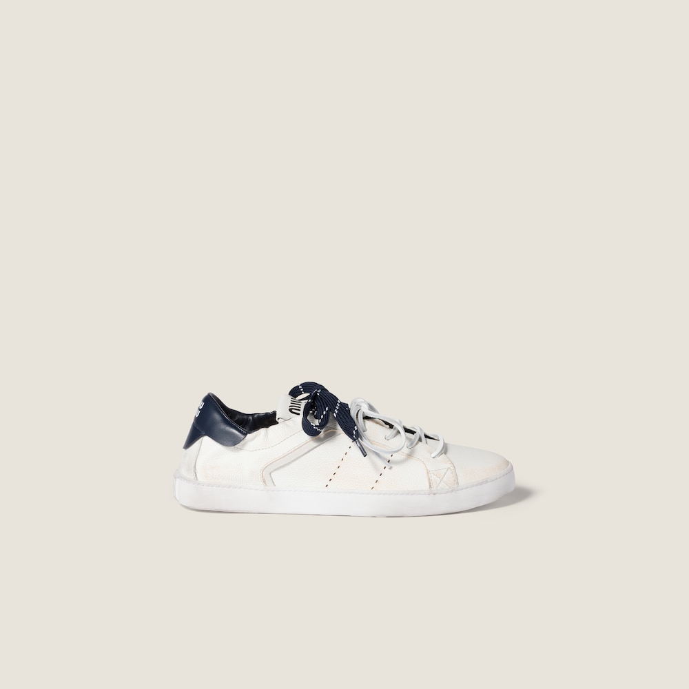Miu Miu Deco' leather sneakers White / Royal blue