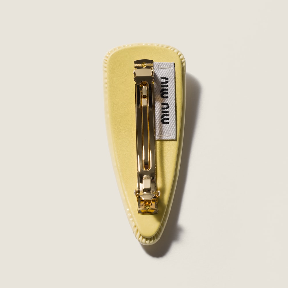 Miu Miu Patent leather hair clip - Butter Yellow