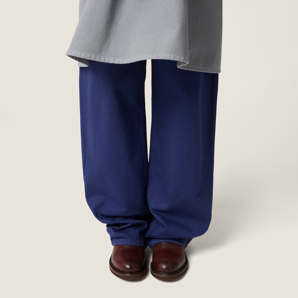 Miu Miu Garment-dyed gabardine pants Ink Blue
