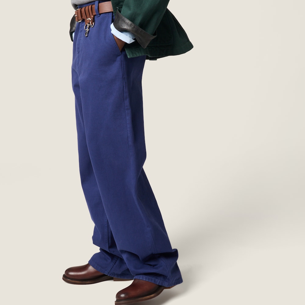 Miu Miu Garment-dyed gabardine pants Ink Blue