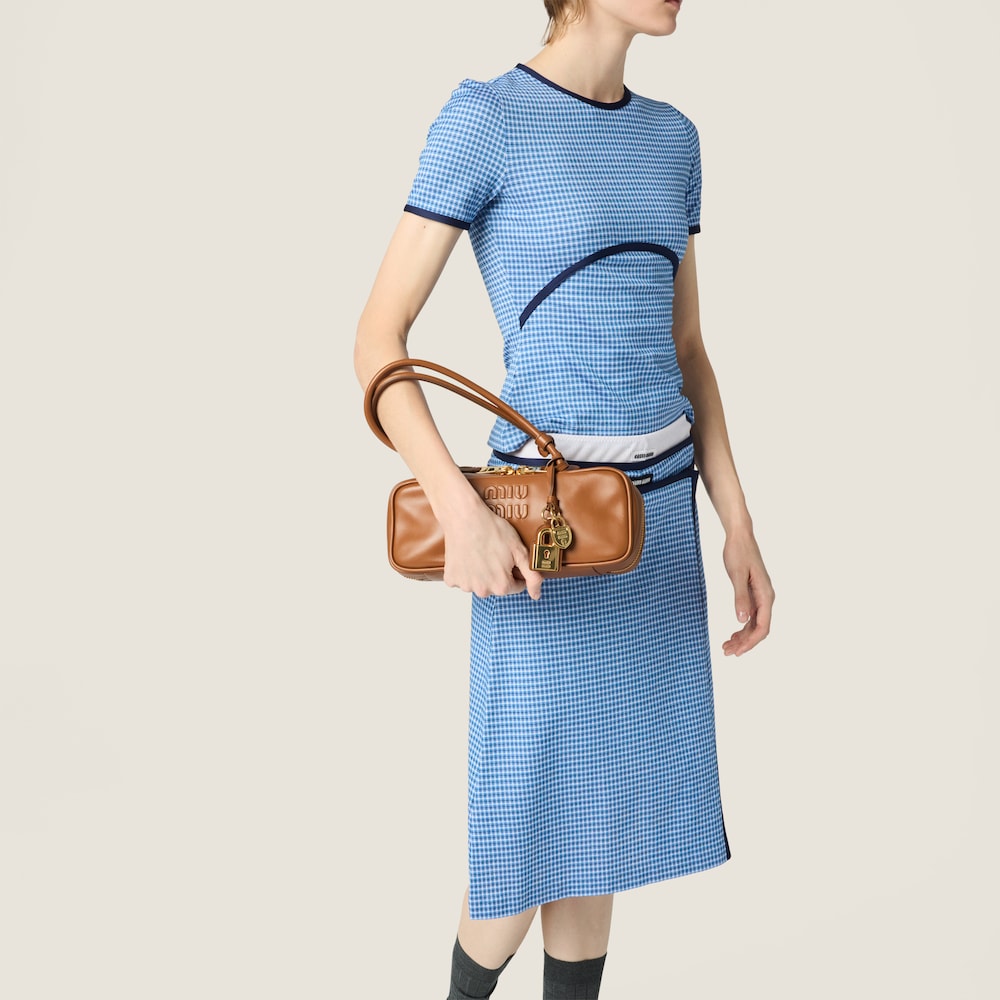 Miu Miu Beau leather bag Cognac