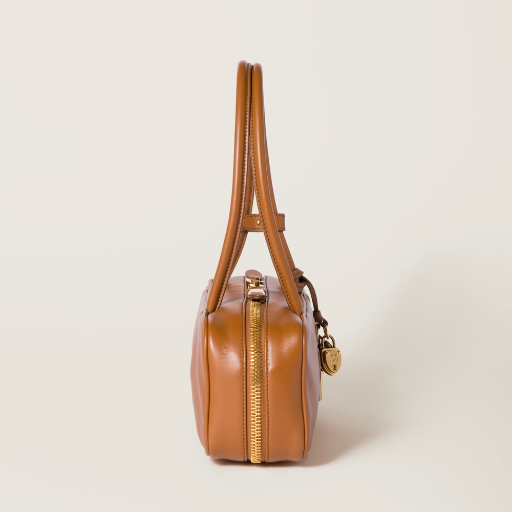 Miu Miu Beau leather bag Cognac