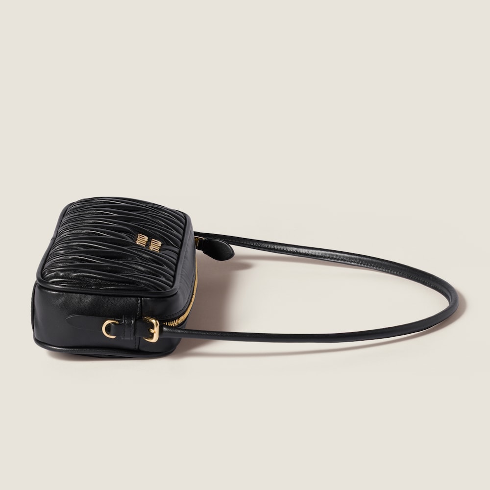 Miu Miu Matelassé nappa leather pouch - Black