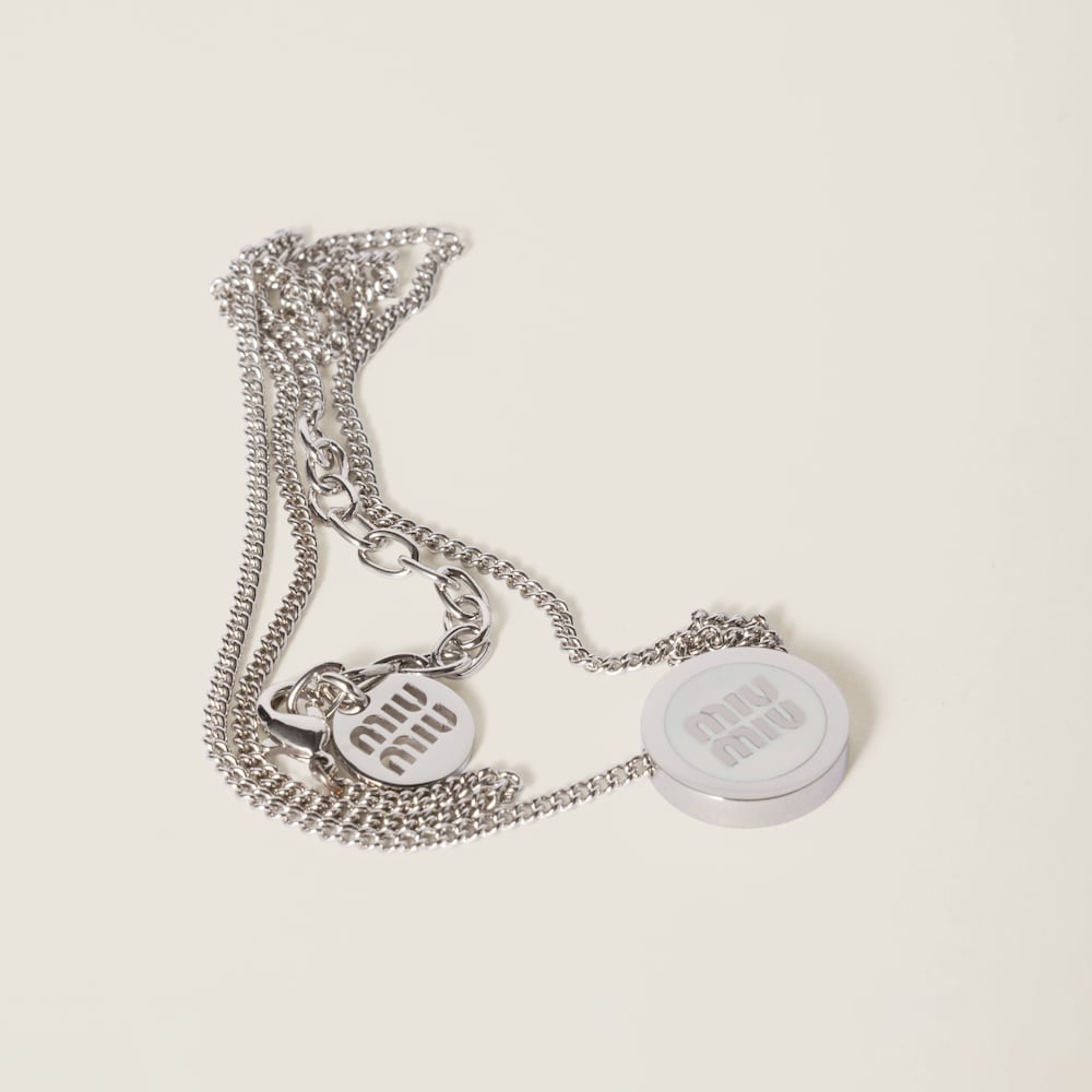 Miu Miu Metal necklace White