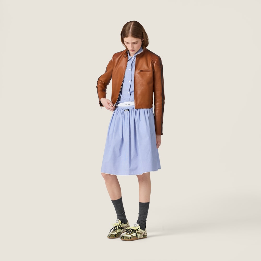 Miu Miu Gingham check skirt White / Light Blue