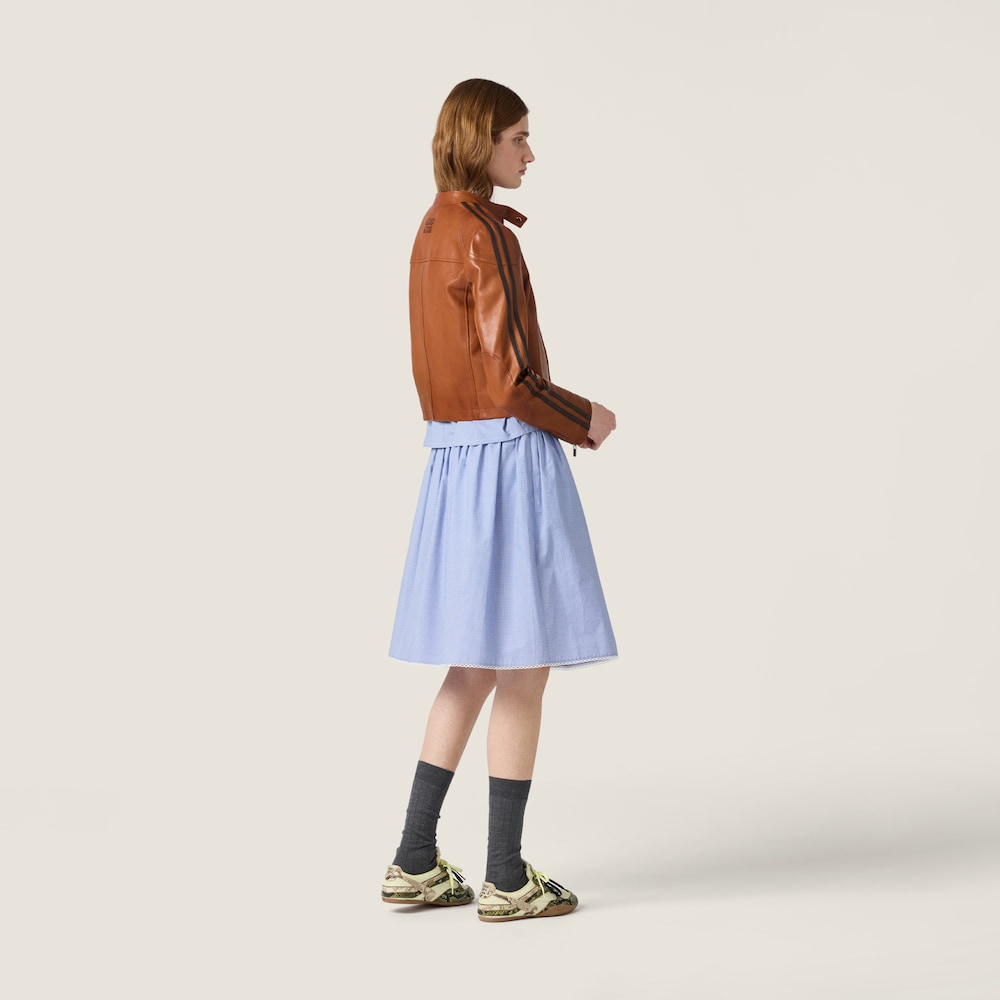 Miu Miu Gingham check skirt White / Light Blue