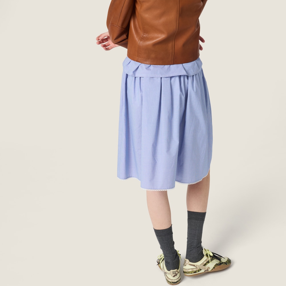 Miu Miu Gingham check skirt White / Light Blue