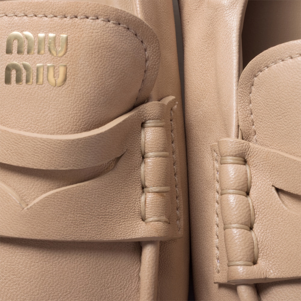 Miu Miu Ruches nappa leather loafers Cord