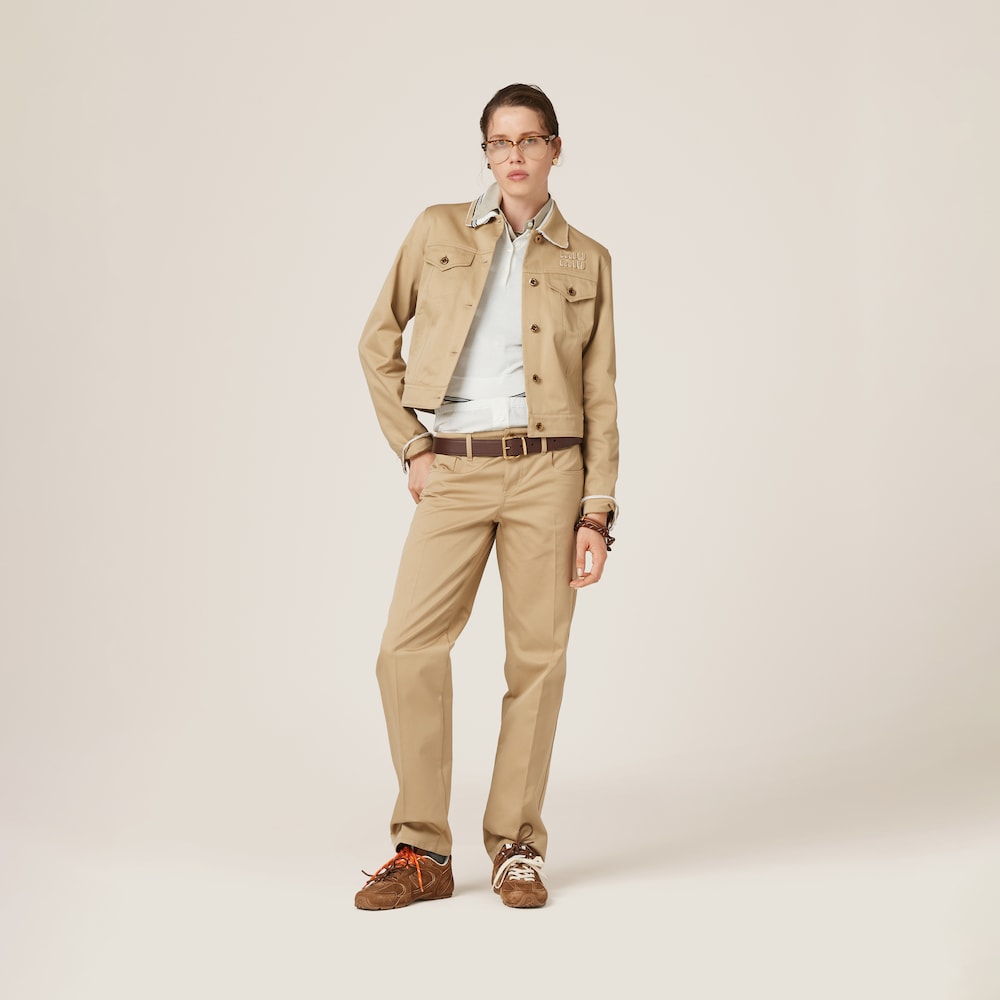 Miu Miu Cotton jersey polo shirt White / Blue