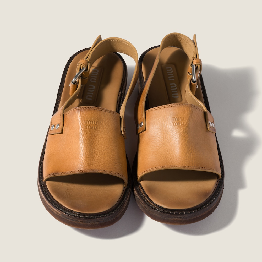 Miu Miu Leather sandals Light Tan