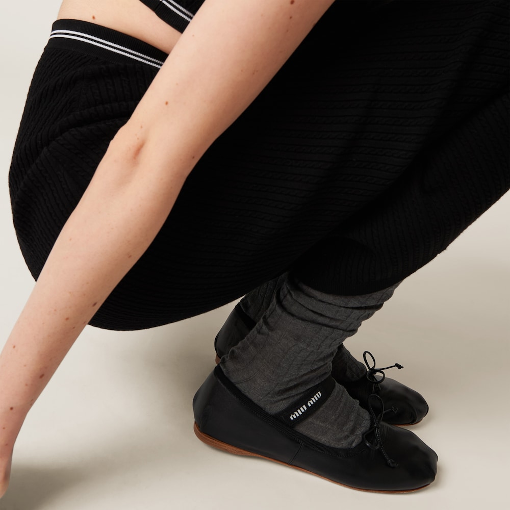 Miu Miu Leather ballerinas Black