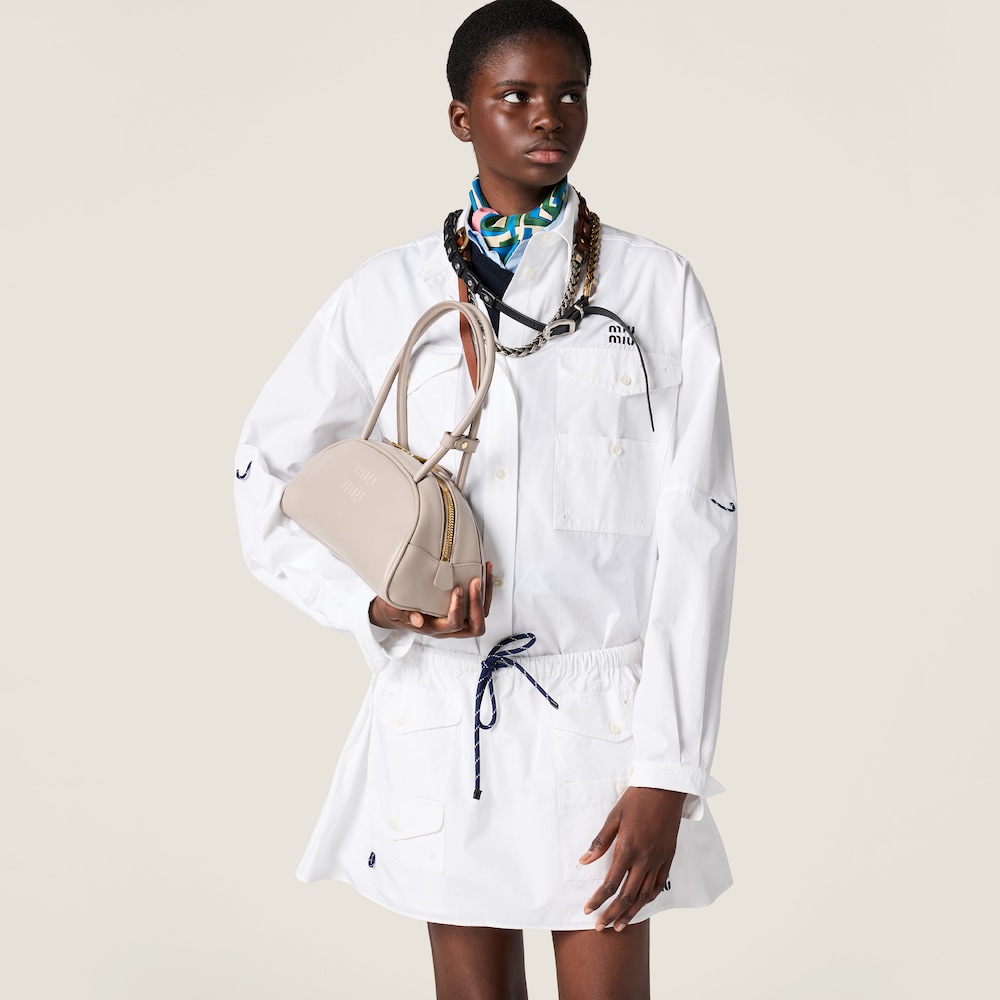 Miu Miu Beau leather bag Pumice Stone