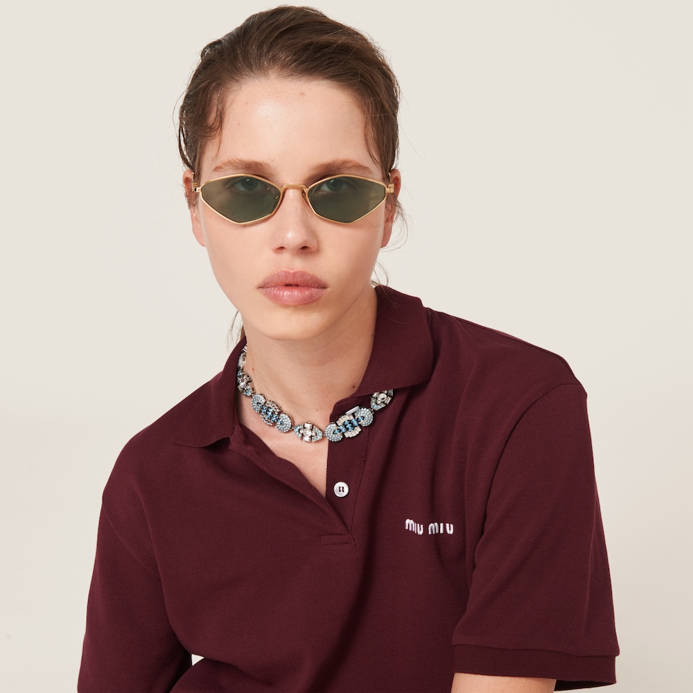 Miu Miu Logo sunglasses - Water Green Lenses