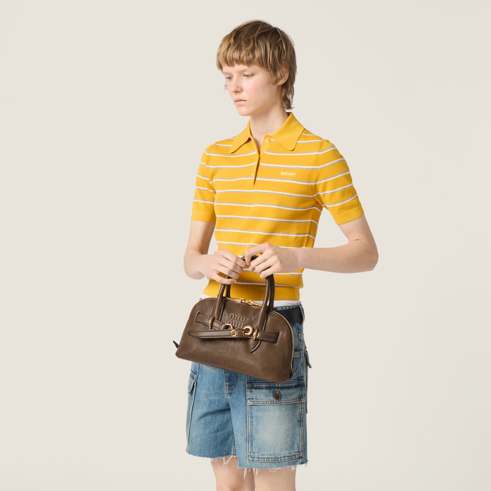 Miu Miu Aventure nappa leather top-handle bag Tundra