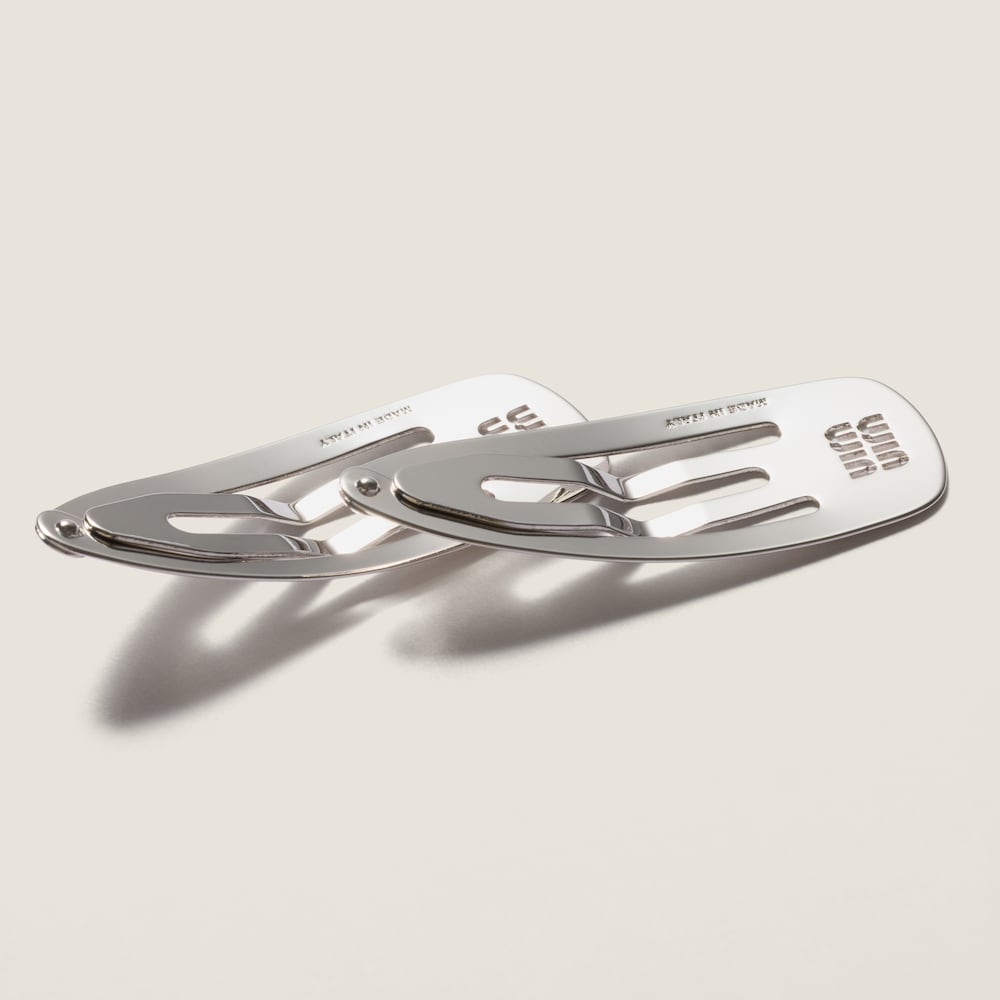 Miu Miu Metal hair clips - Steel Gray