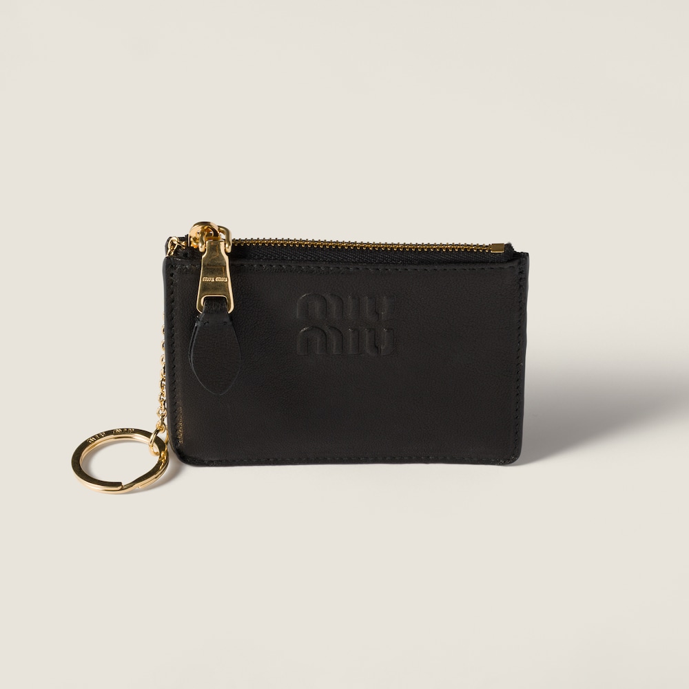 Miu Miu Nappa leather card holder Black